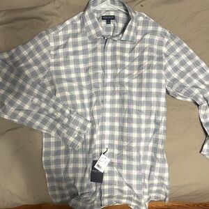 Peter Millar blue plaid button down